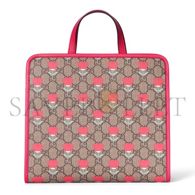 GUCCI CHILDREN'S FLOWER PRINT TOTE BAG 605614 (28.5*25*11cm)